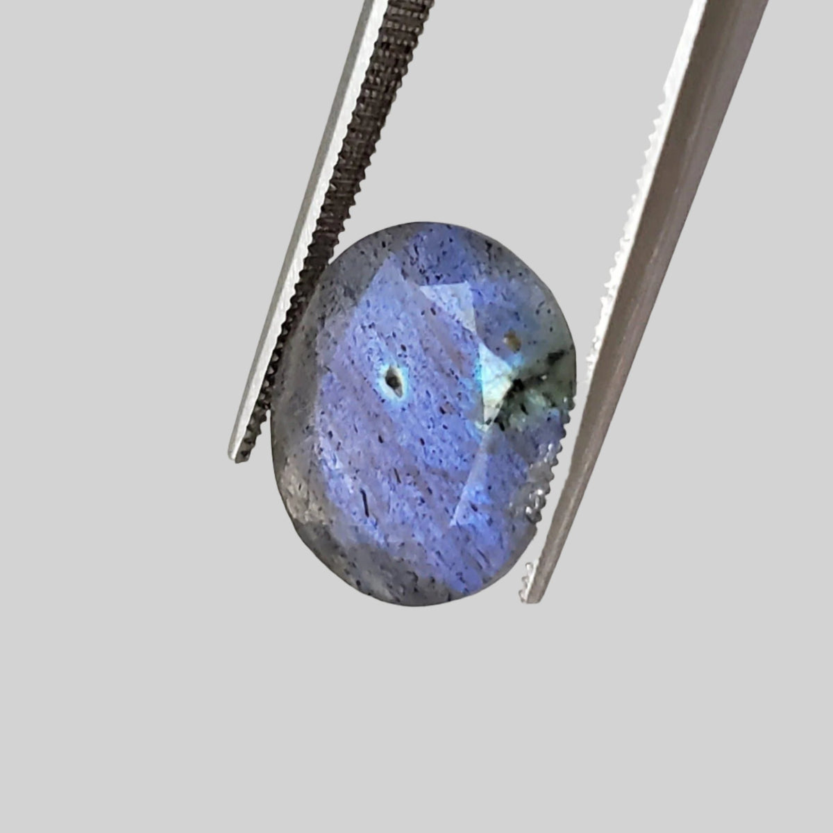  Labradorite | Faceted Oval Cut | Natural Gray Rainbow | 14x12mm 7.3ct | Africa 1
