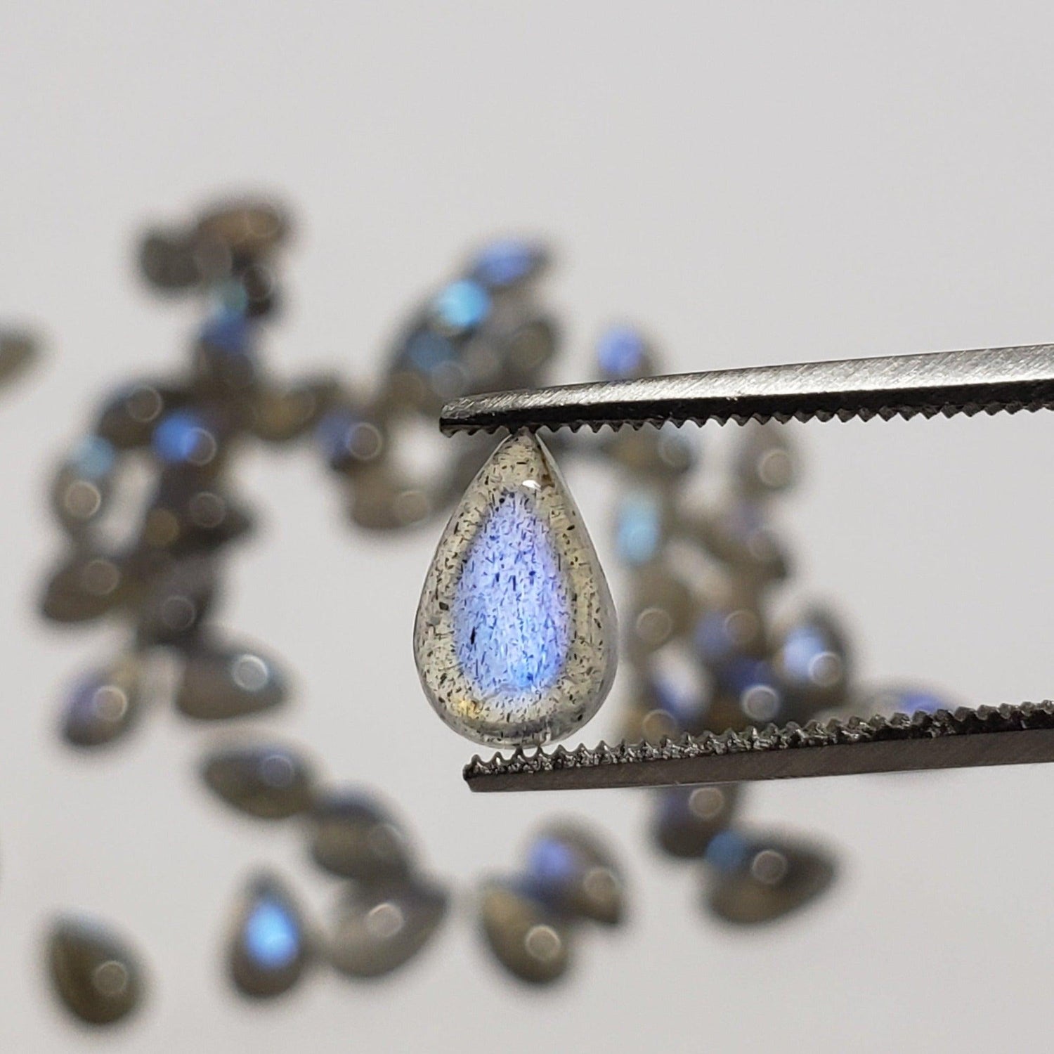  Labradorite | Pear Shape Cabochon | Natural Black Rainbow | 8x5mm 