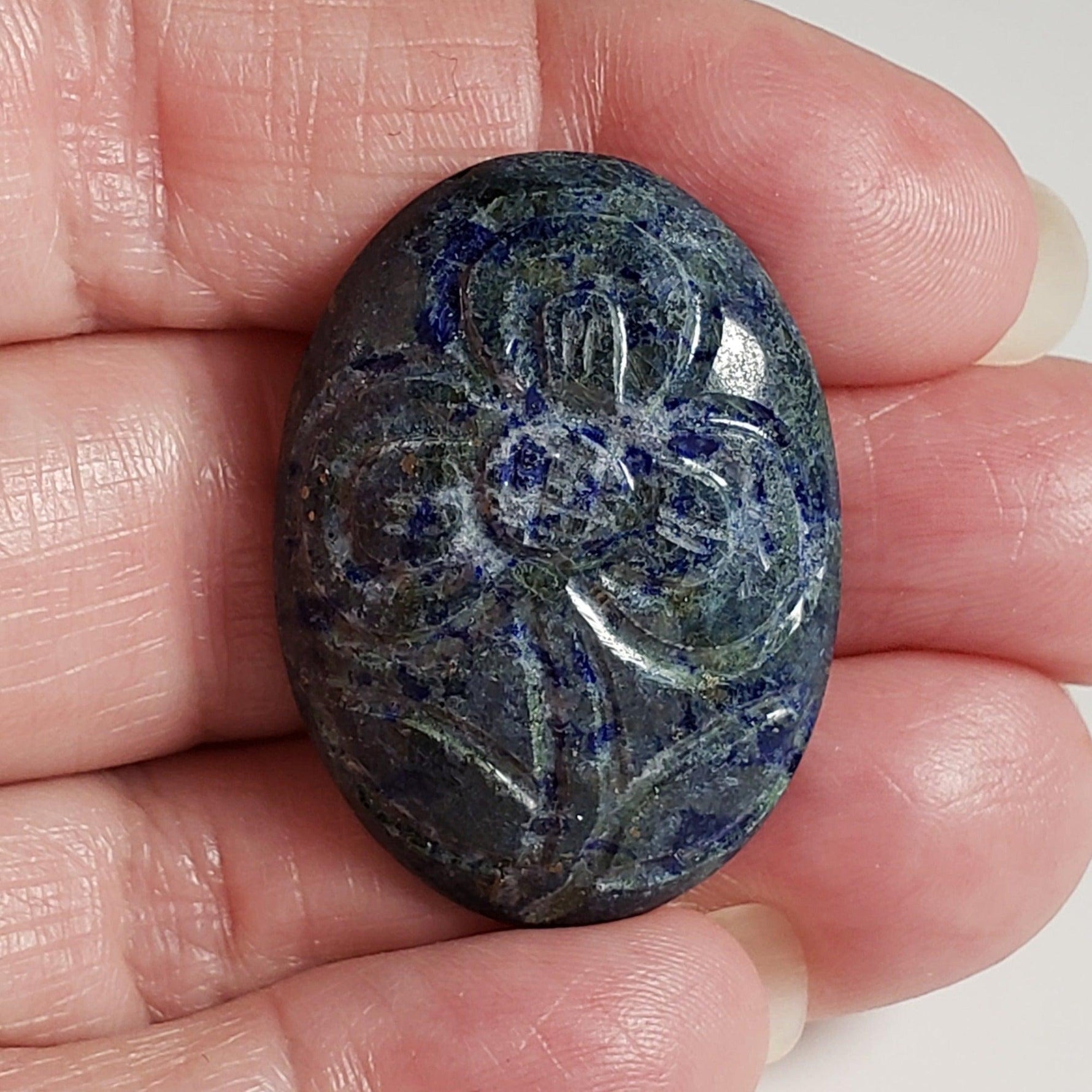  Lapis Lazuli | Carved Cabochon | Blue | 36x26mm 56.06ct | Afghanistan 2