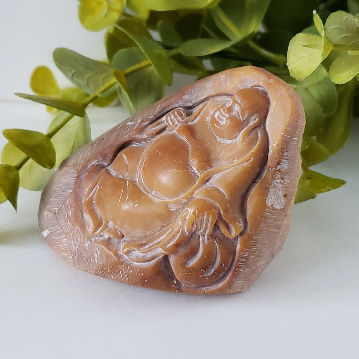  Laughing Buddha Carving | Chinese ShouShan Stone | 250 gr | Hand Carved | FuJian, China 2