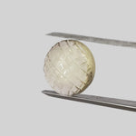  Lemon Citrine | Geometric Carved Round Cabochon | 15mm 12.9ct 1