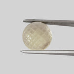  Lemon Citrine | Geometric Carved Round Cabochon | 15mm 12.9ct 2