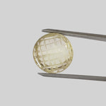  Lemon Citrine | Geometric Carved Round Cabochon | 15mm 12.9ct 4