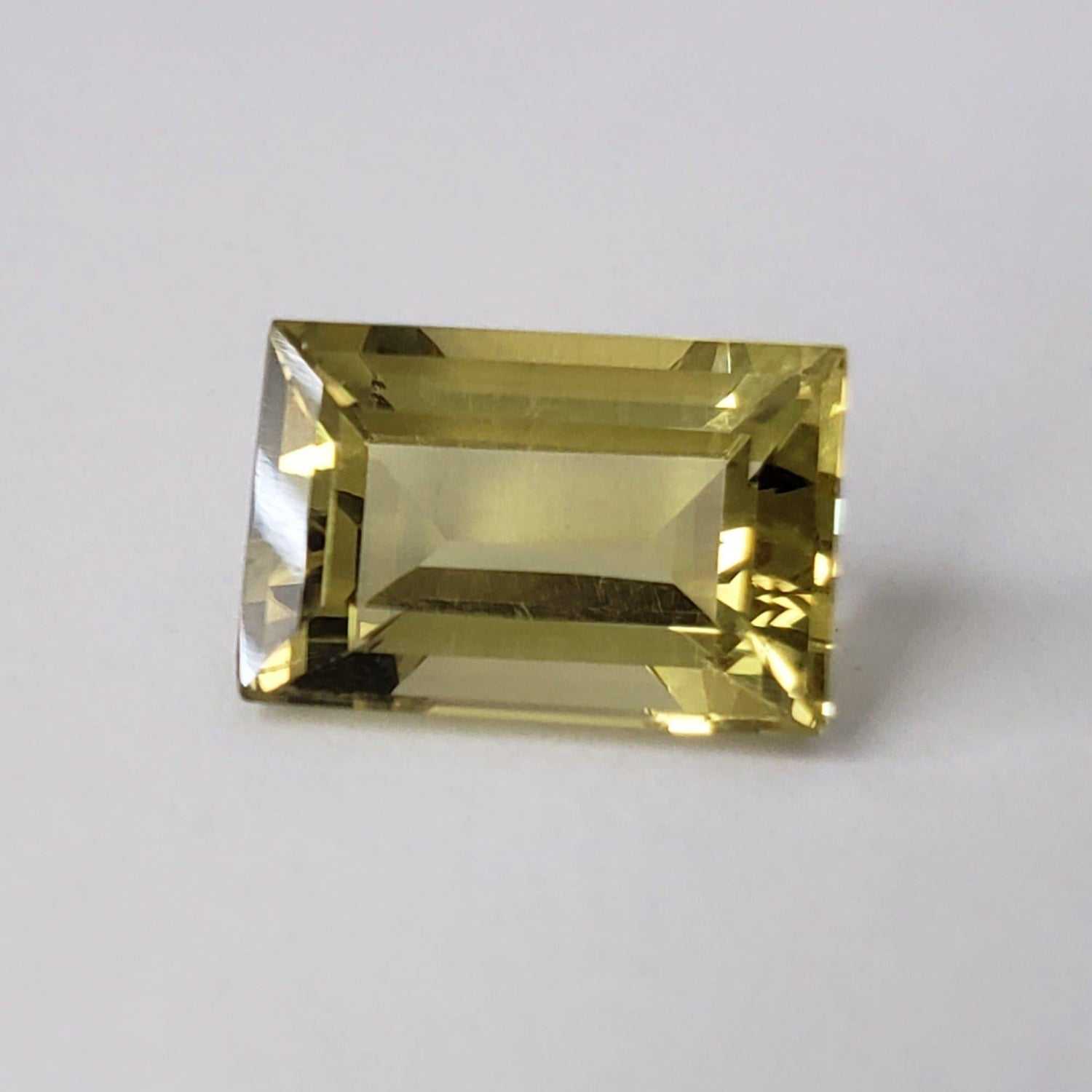  Lemon Quartz | Baguette Cut | Greenish Yellow | 13.5x9mm 7.10ct 