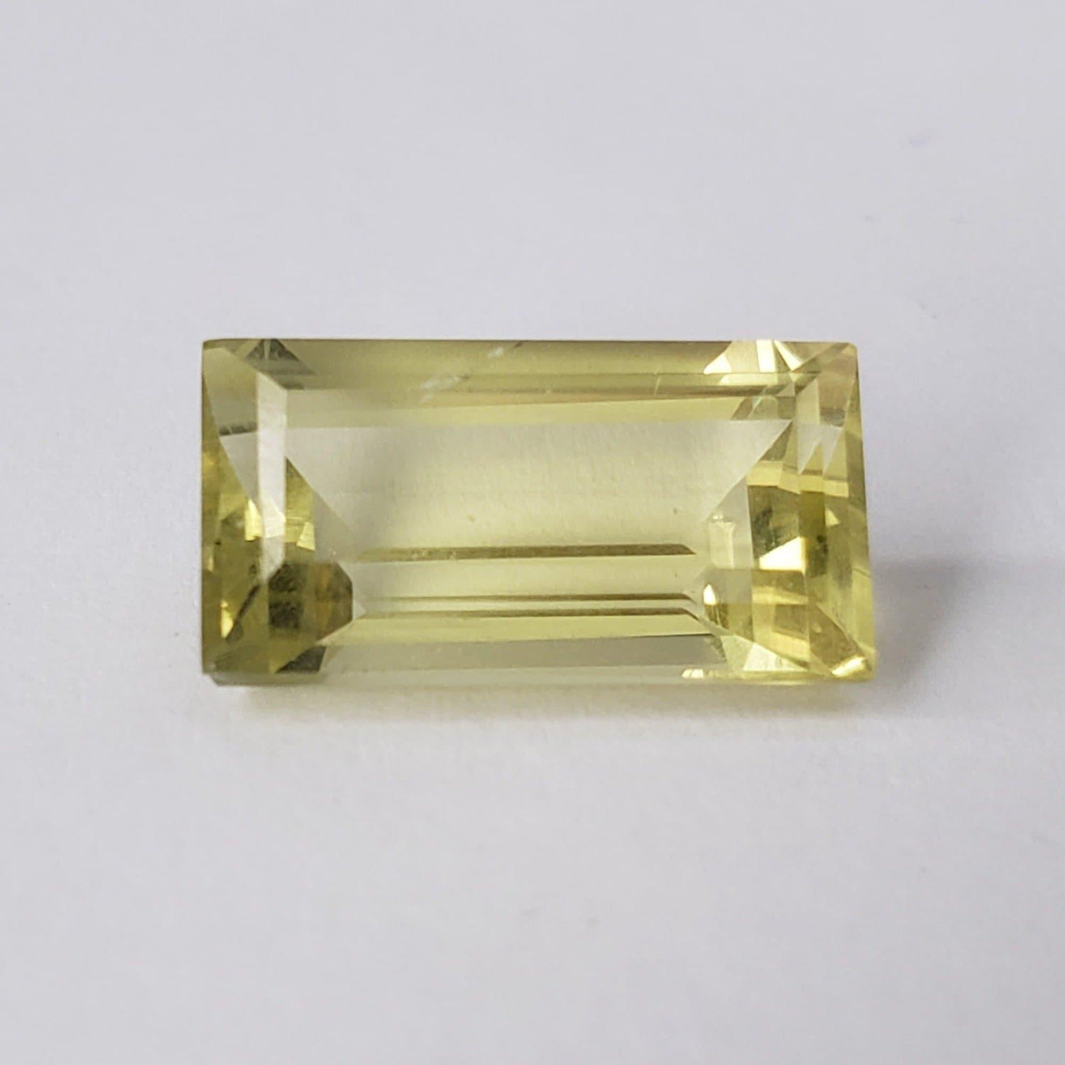  Lemon Quartz | Baguette Cut | Greenish Yellow | 17x9.5mm 9.2ct 