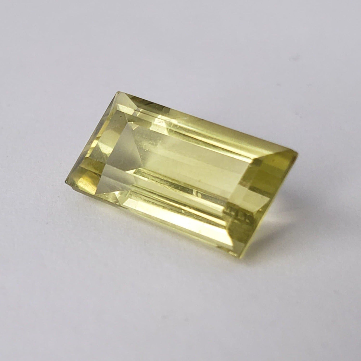  Lemon Quartz | Baguette Cut | Greenish Yellow | 17x9.5mm 9.2ct 1