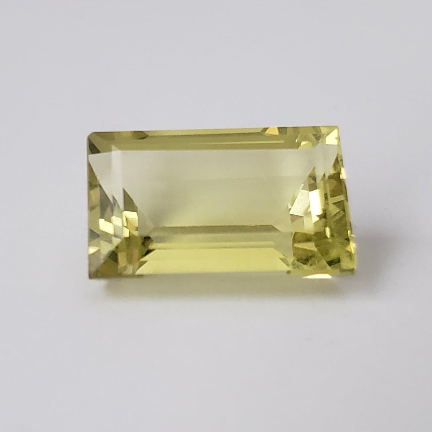  Lemon Quartz | Baguette Cut | Lime Green | 18x11mm 13.8ct 1