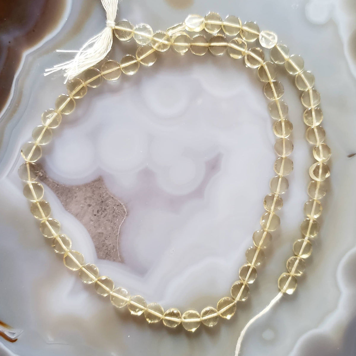  Lemon Quartz Gemstone Beads | 38 cm, 15 inch Strand | Coin Shape | Golden Yellow 