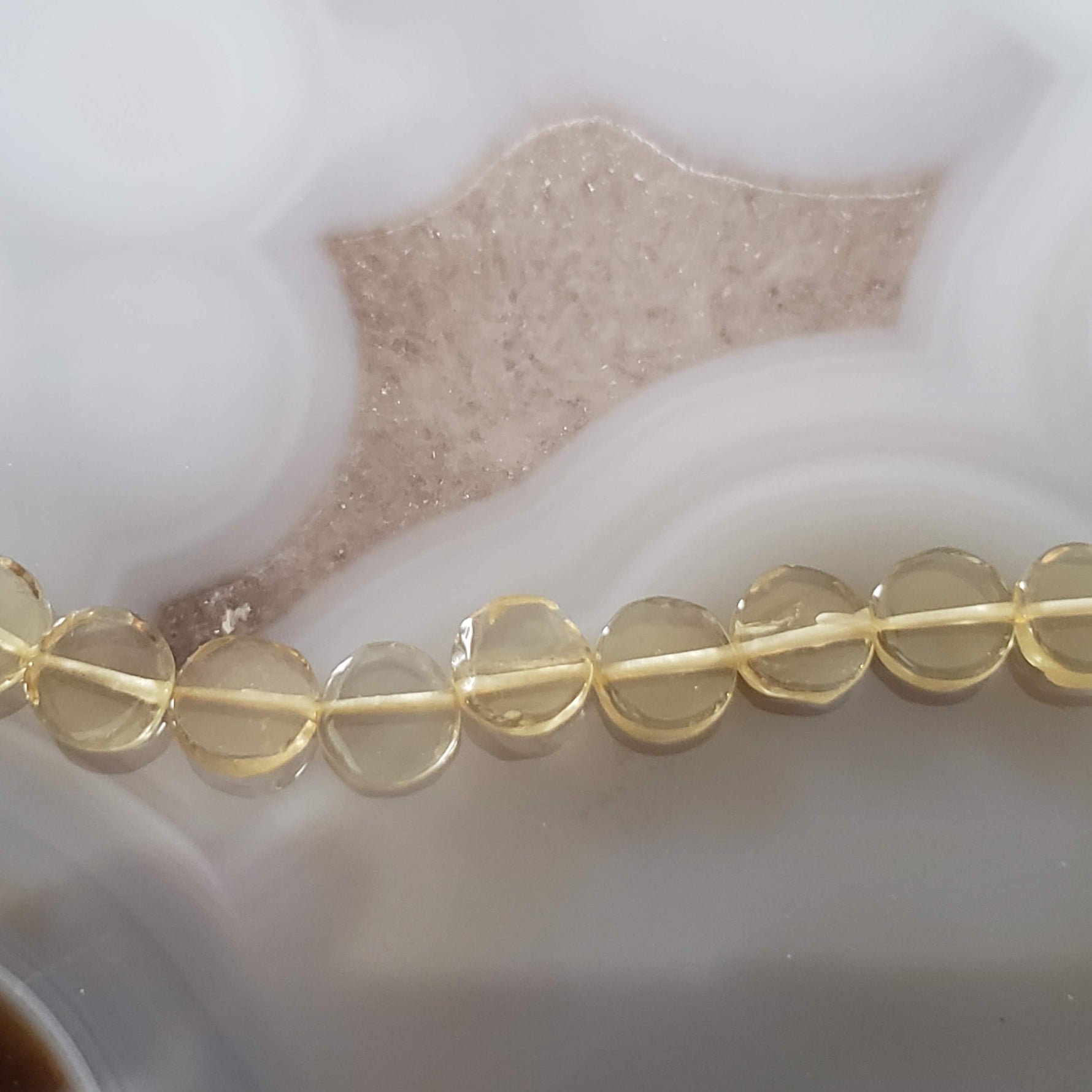  Lemon Quartz Gemstone Beads | 38 cm, 15 inch Strand | Coin Shape | Golden Yellow 1