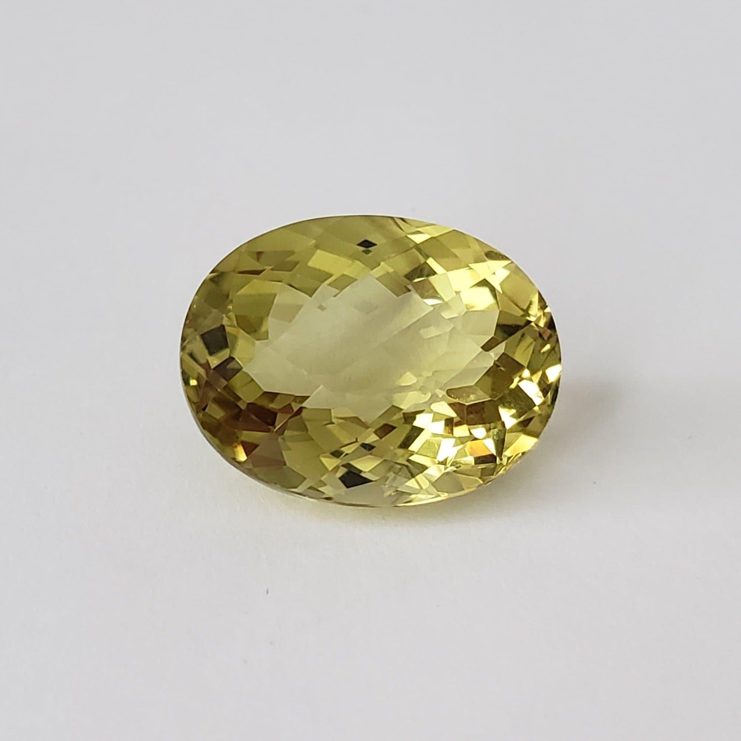  Lemon Quartz | Oval Checkerboard Cut | Lime Green | 17x13mm 12.55ct 