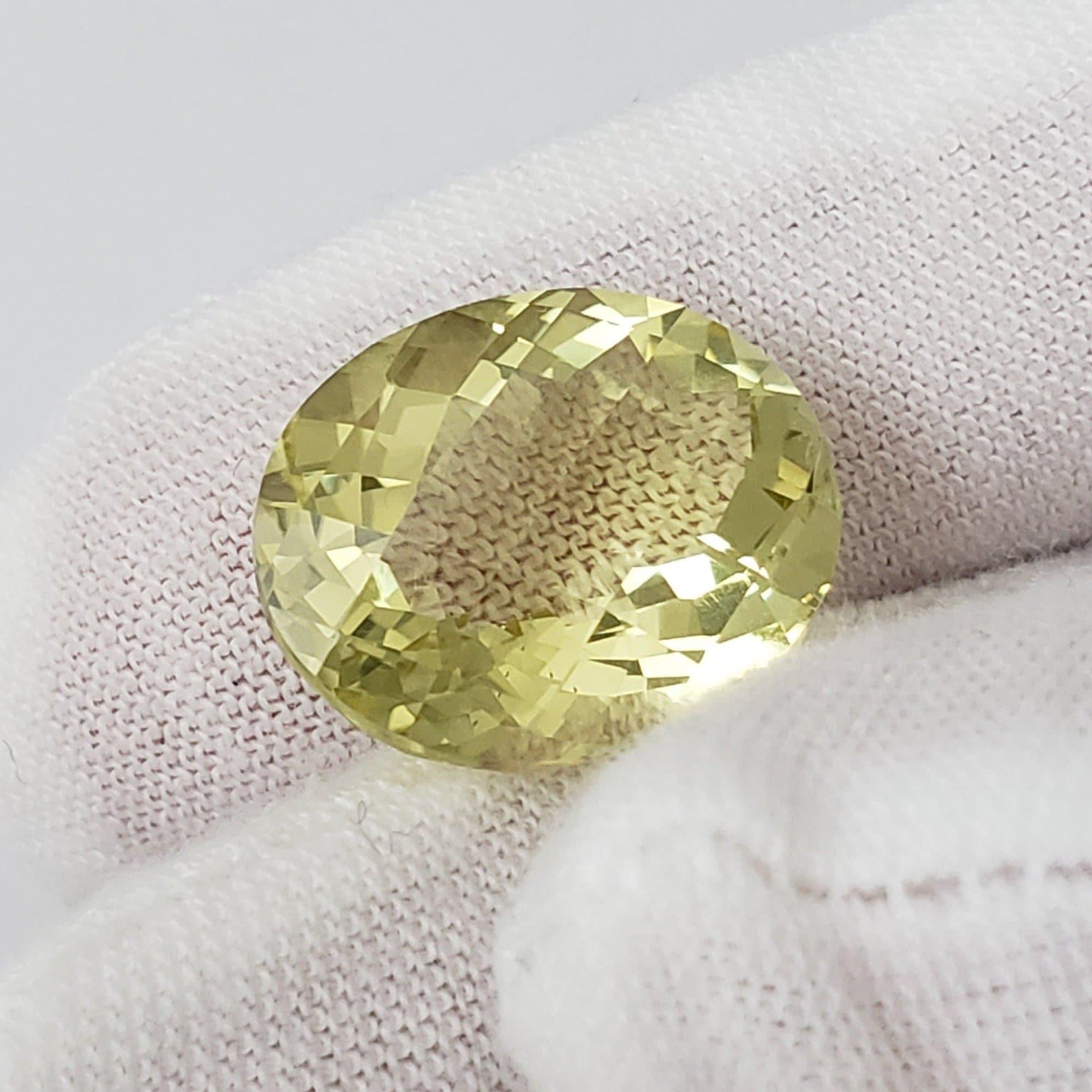  Lemon Quartz | Oval Checkerboard Cut | Lime Green | 17x14mm 12.60ct 
