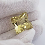  Lemon Quartz | Unheated Quartz | Concave Cut | Yellow | 17x17mm 21.7ct | Brazil 1