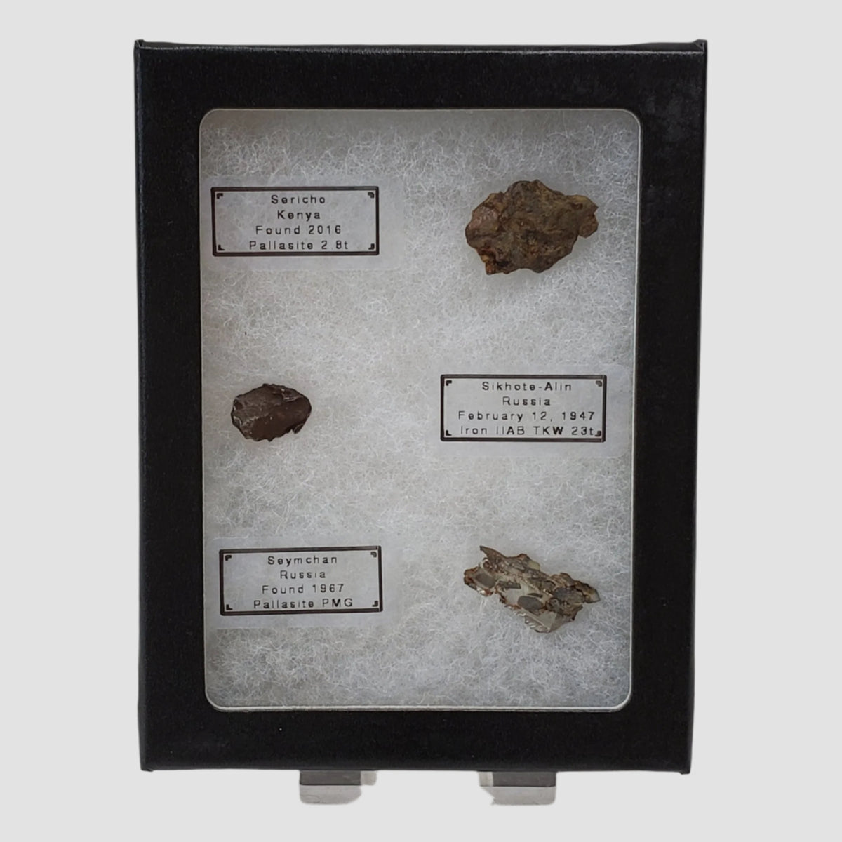  Meteorite-in-a-Box Mini World Collection Trio | Sericho, Sikhote-Alin & Seymchan 