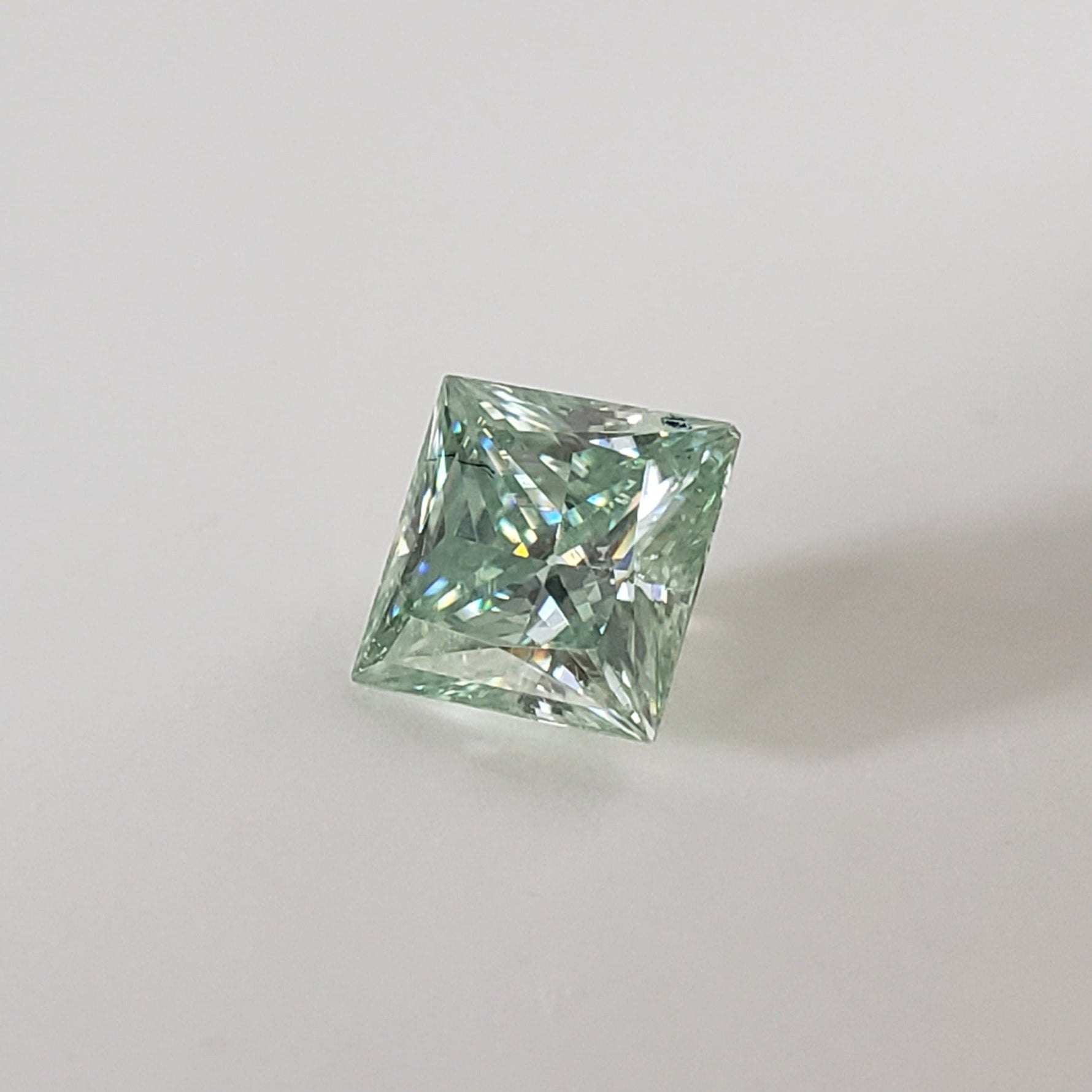  Moissanite | Princess Cut | Bright Green | 6.5mm | SO24 1