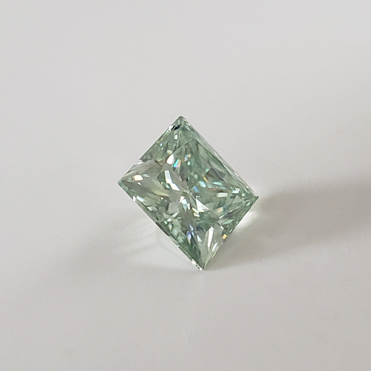  Moissanite | Princess Cut | Bright Green | 6.5mm | SO24 4