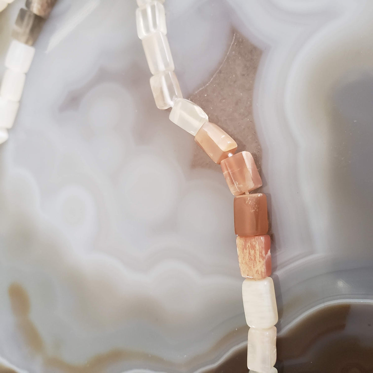  Moonstone Gemstone Beads | 38 cm, 15 inch Strand | Rectangular | Multi-Color 1