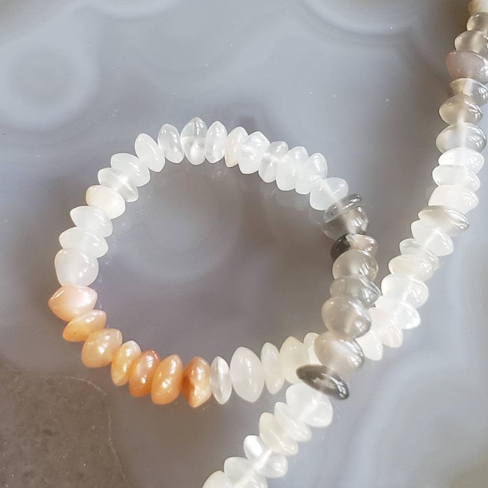  Moonstone Gemstone Beads | 38 cm, 15 inch Strand | Rondelle | Multicolor 1