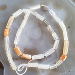  Moonstone Gemstone Beads | 38 cm, 15 inch Strand | Tube Shape | Multicolor 
