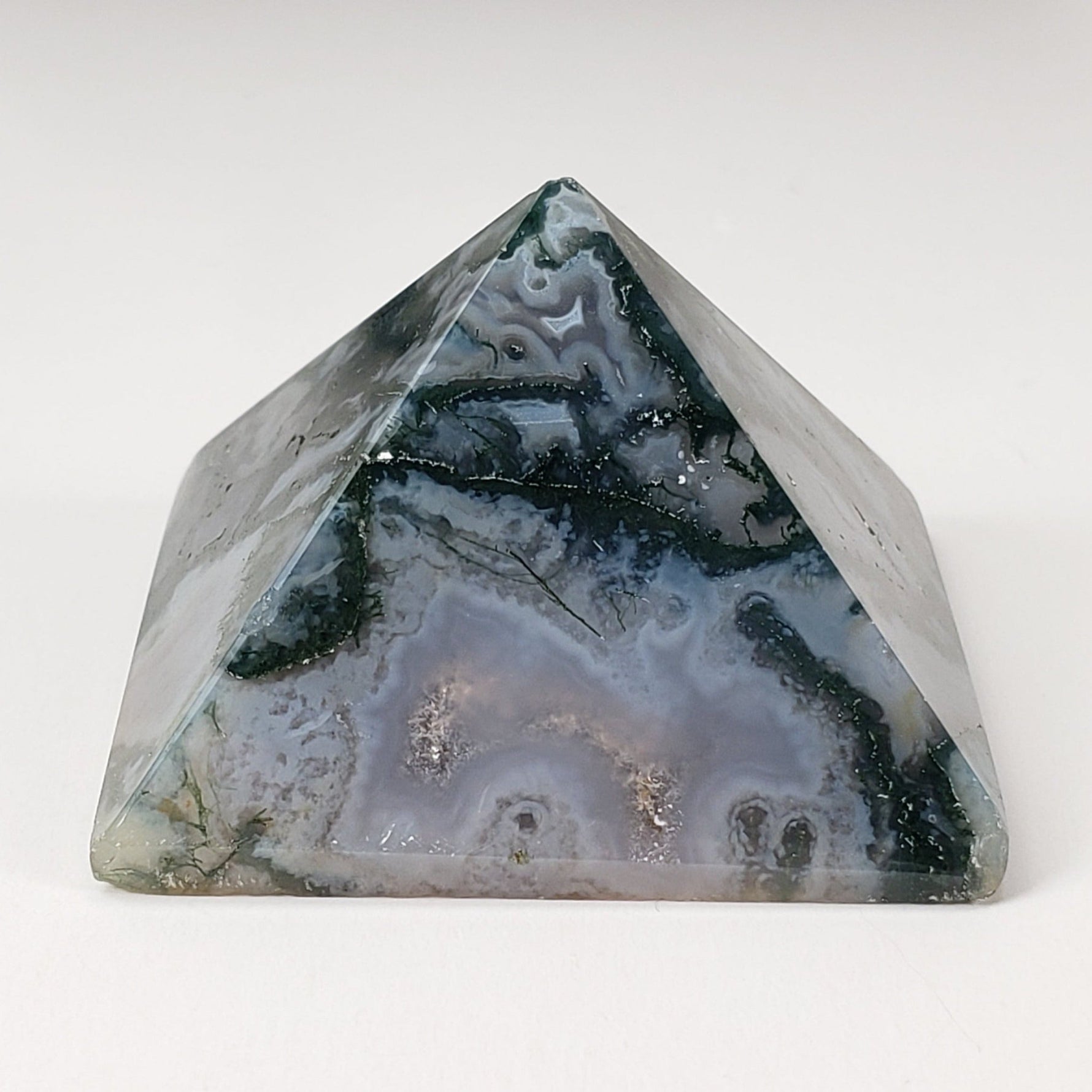  Moss Agate Five Point Pyramid | Green Blue 4