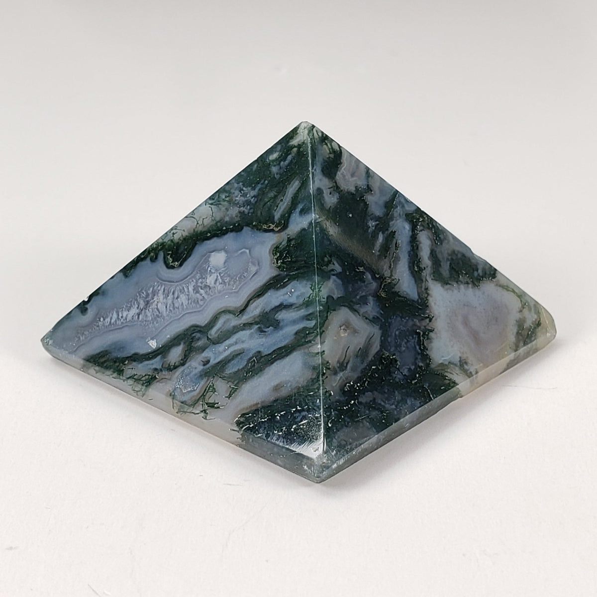  Moss Agate Five Point Pyramid | Green Blue 5