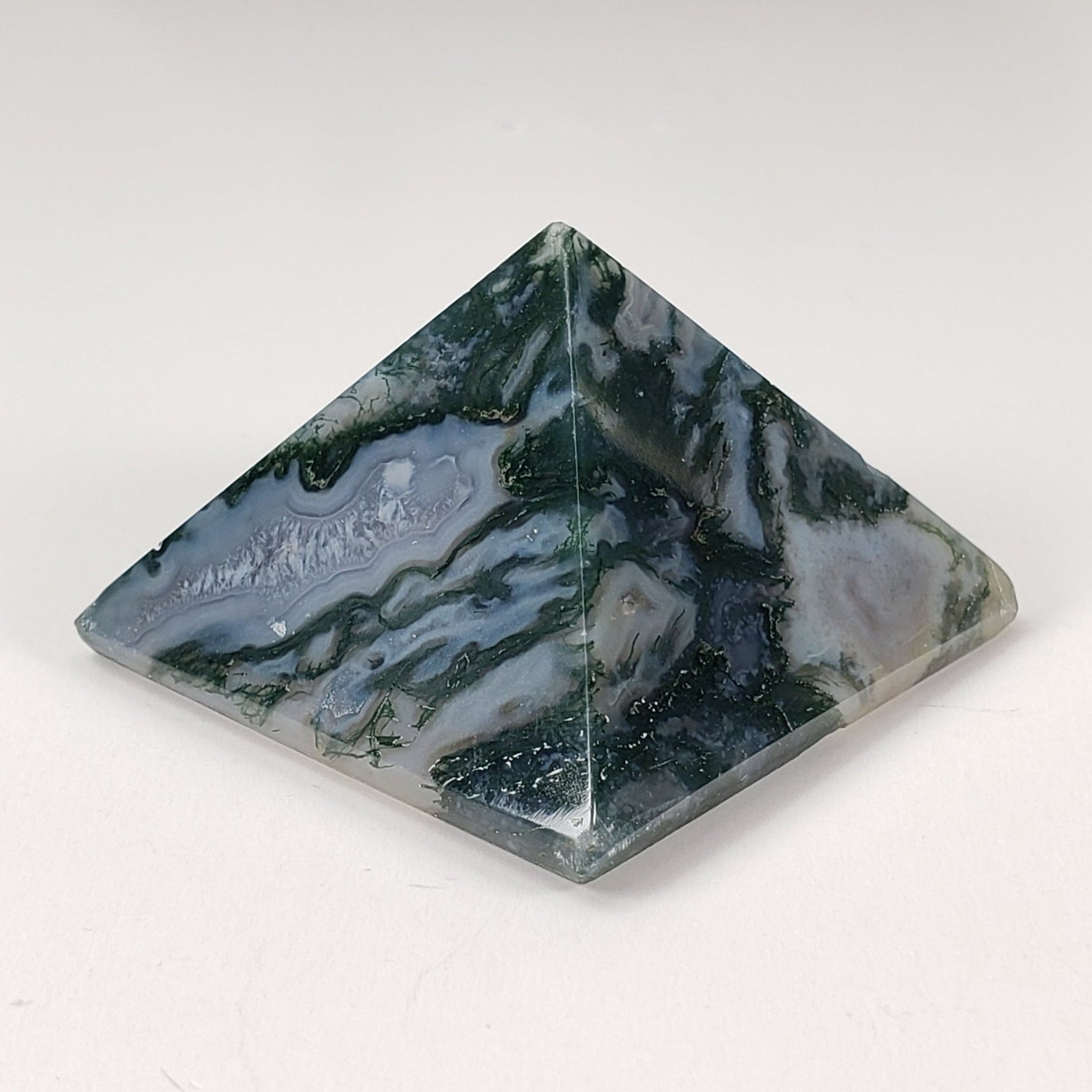  Moss Agate Five Point Pyramid | Green Blue 5