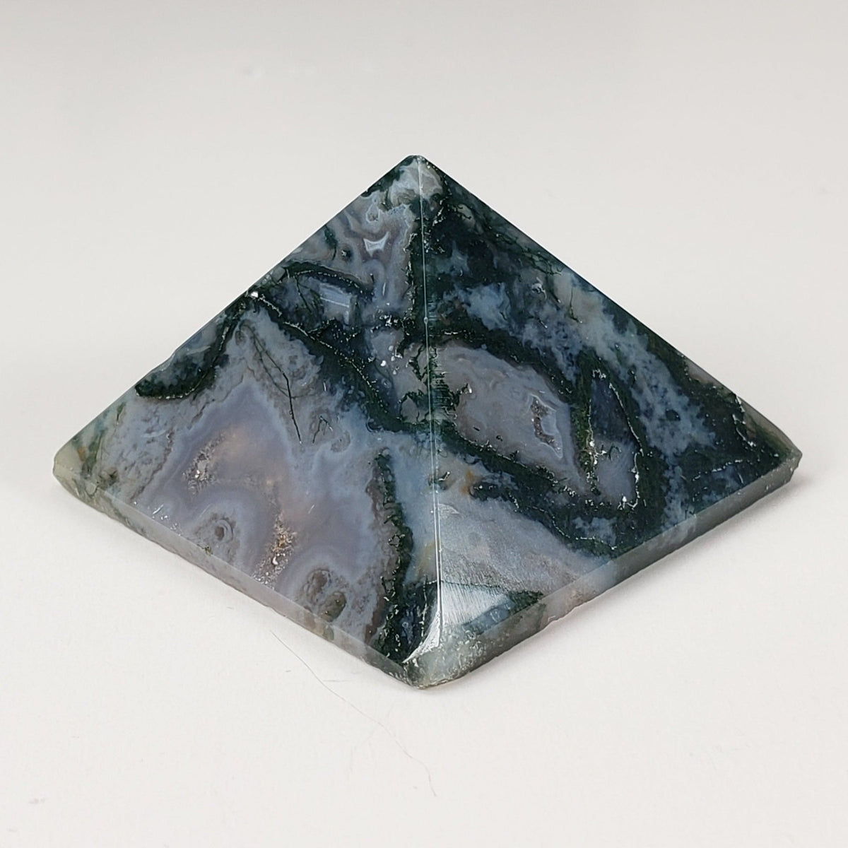  Moss Agate Five Point Pyramid | Green Blue 6