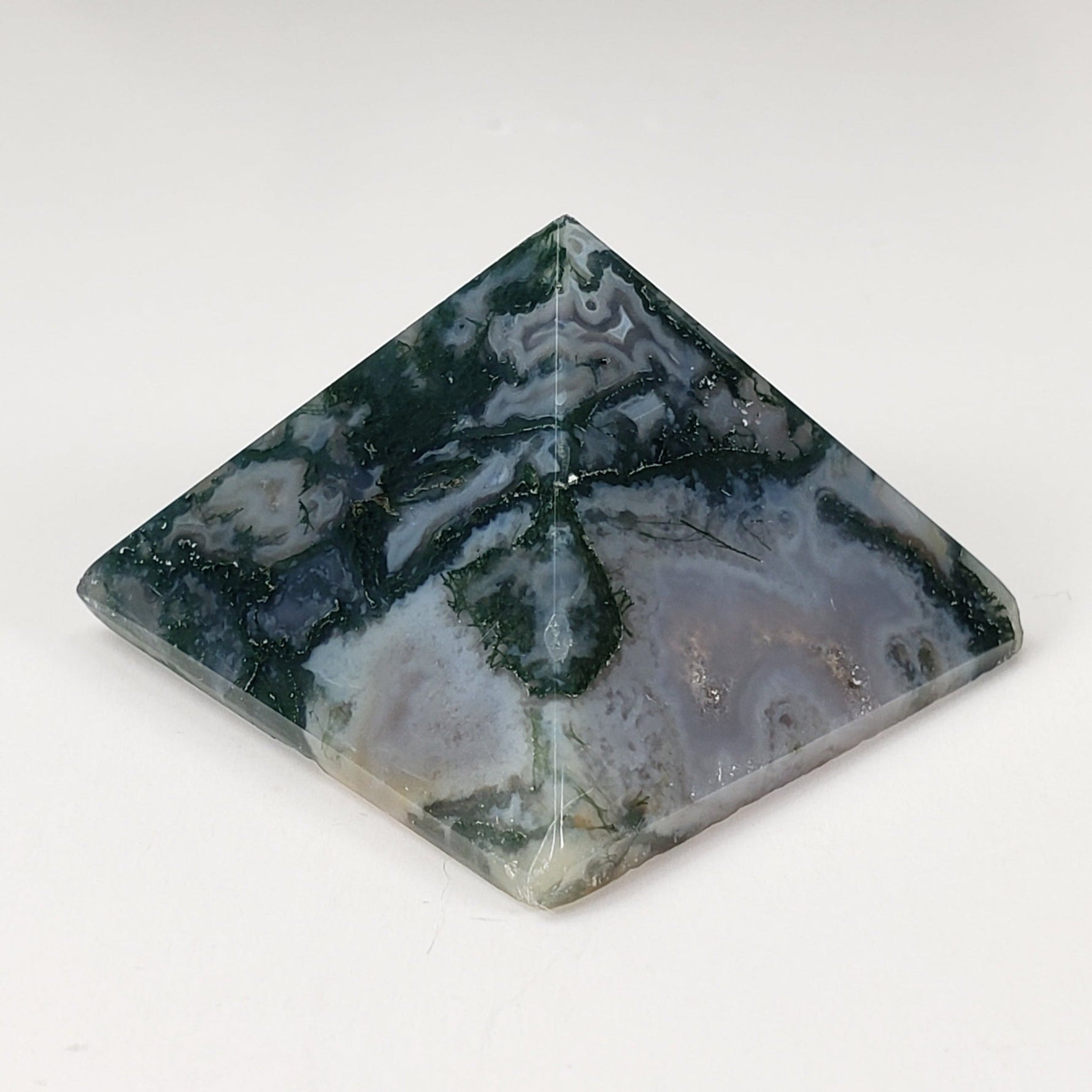  Moss Agate Five Point Pyramid | Green Blue 7