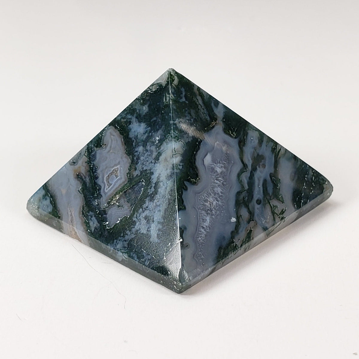  Moss Agate Five Point Pyramid | Green Blue 8