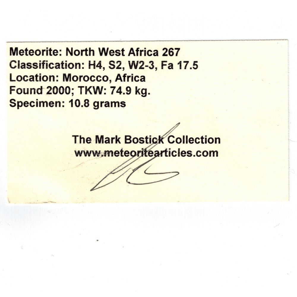  NWA 267 Meteorite | 10.8 Grams | H4 Chondrite | First Used in Legal Tender Coin | Sahara 10