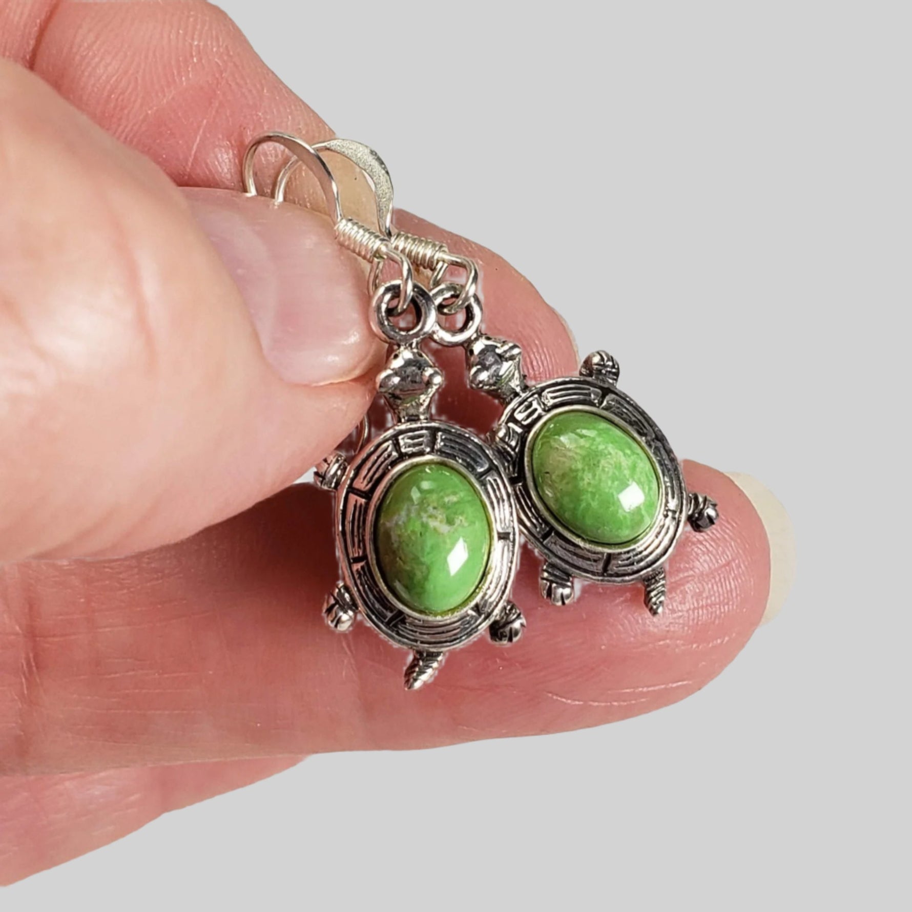  Natural Gaspeite Dangle Earrings | 925 Sterling Silver | SO24 2