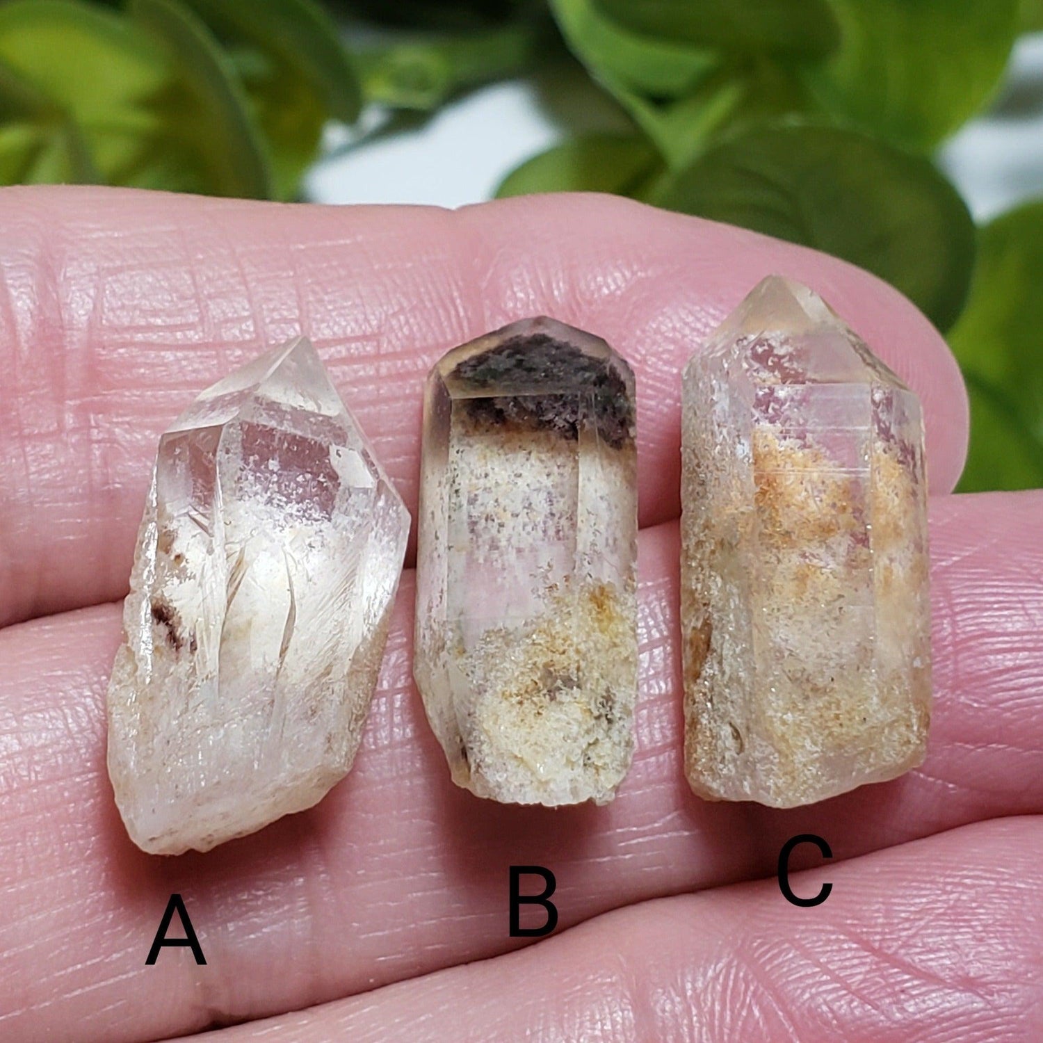 Natural Included Quartz Points | Terminated Quartz | 23 - 24 mm | Brazil - Canagem.com