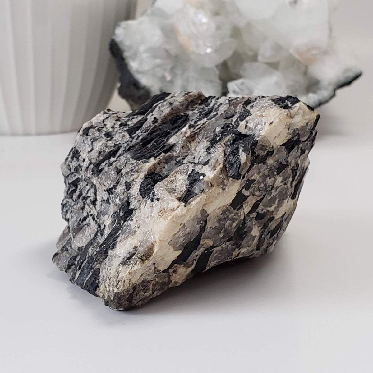  Natural Tourmaline on Quartz | Raw Schorl Crystal | 417.8 grams | Fitchburg, MA, USA 1