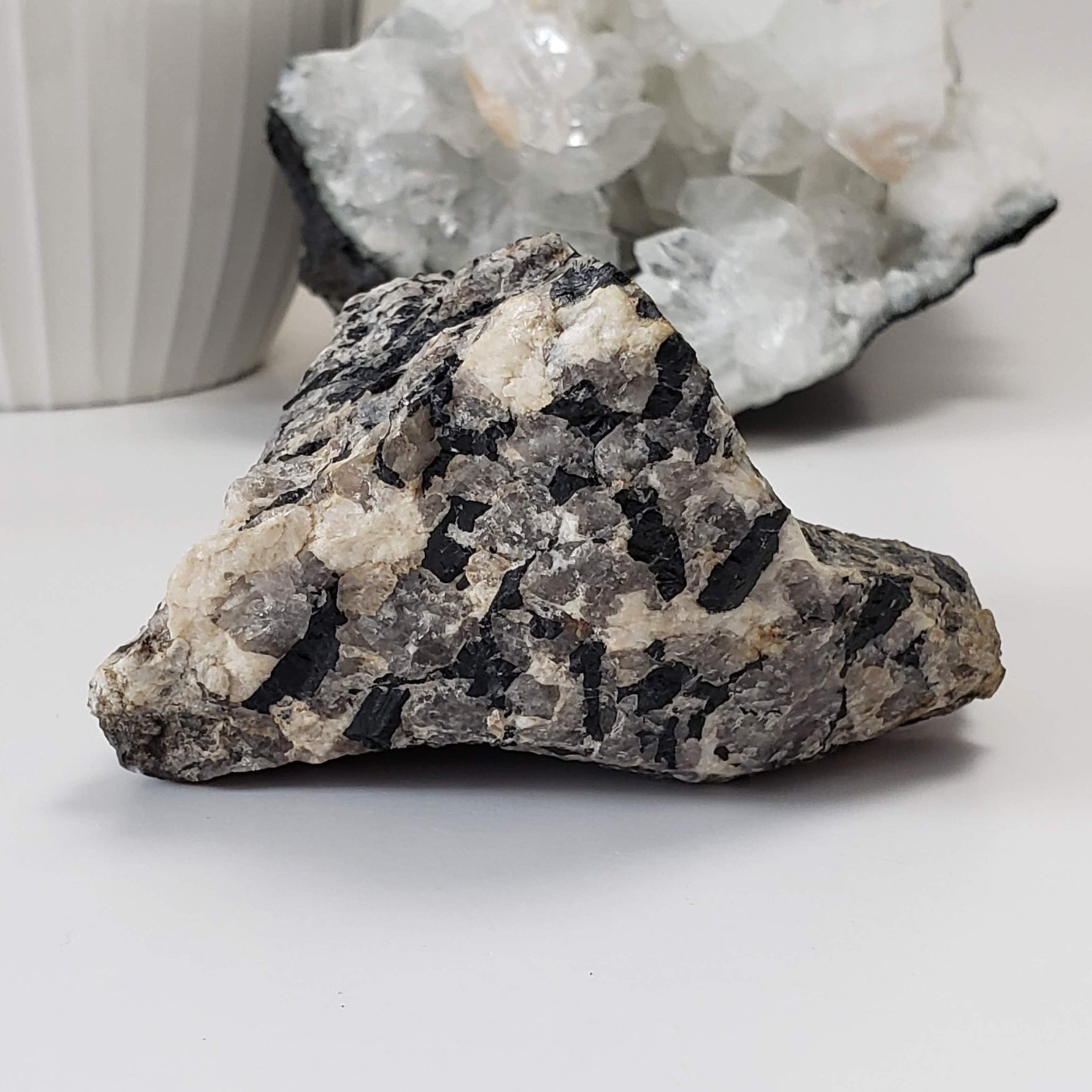  Natural Tourmaline on Quartz | Raw Schorl Crystal | 417.8 grams | Fitchburg, MA, USA 3