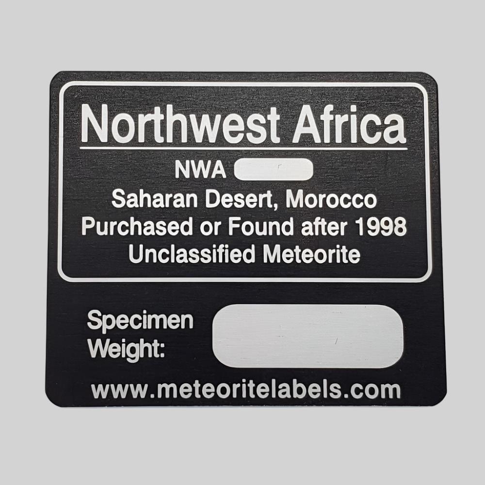  Northwest Africa NWA Meteorite | Flat Metal Label 