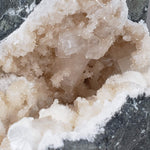  Okenite and Apophyllite on Prehnite in Geode | 1.38 Kg | Dindoshi, India 6