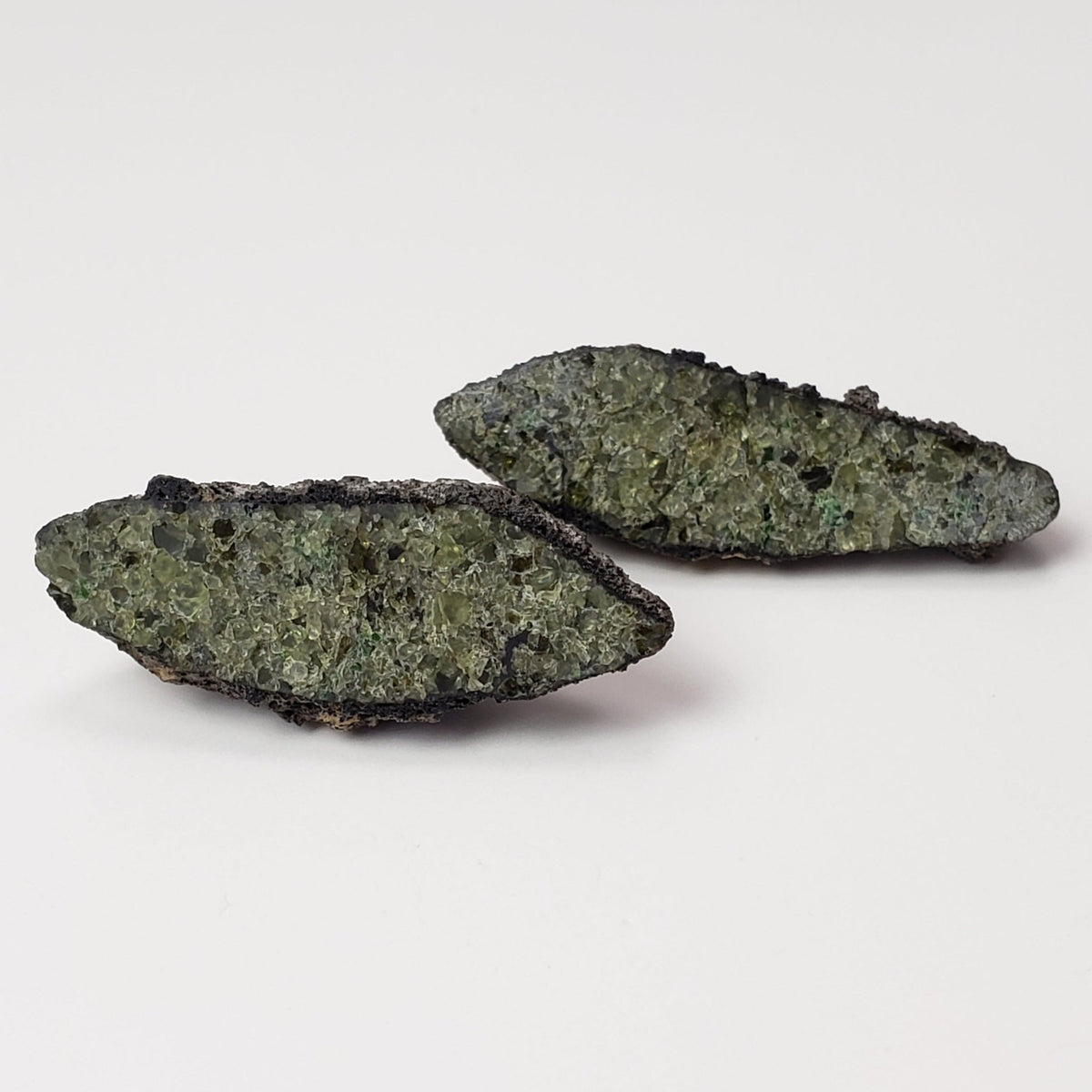  Olivine Volcanic Bomb Matching Halves | Lava Coated Crystal | 21.7 gr, | Mortlake, Victoria, Australia | SO24 5