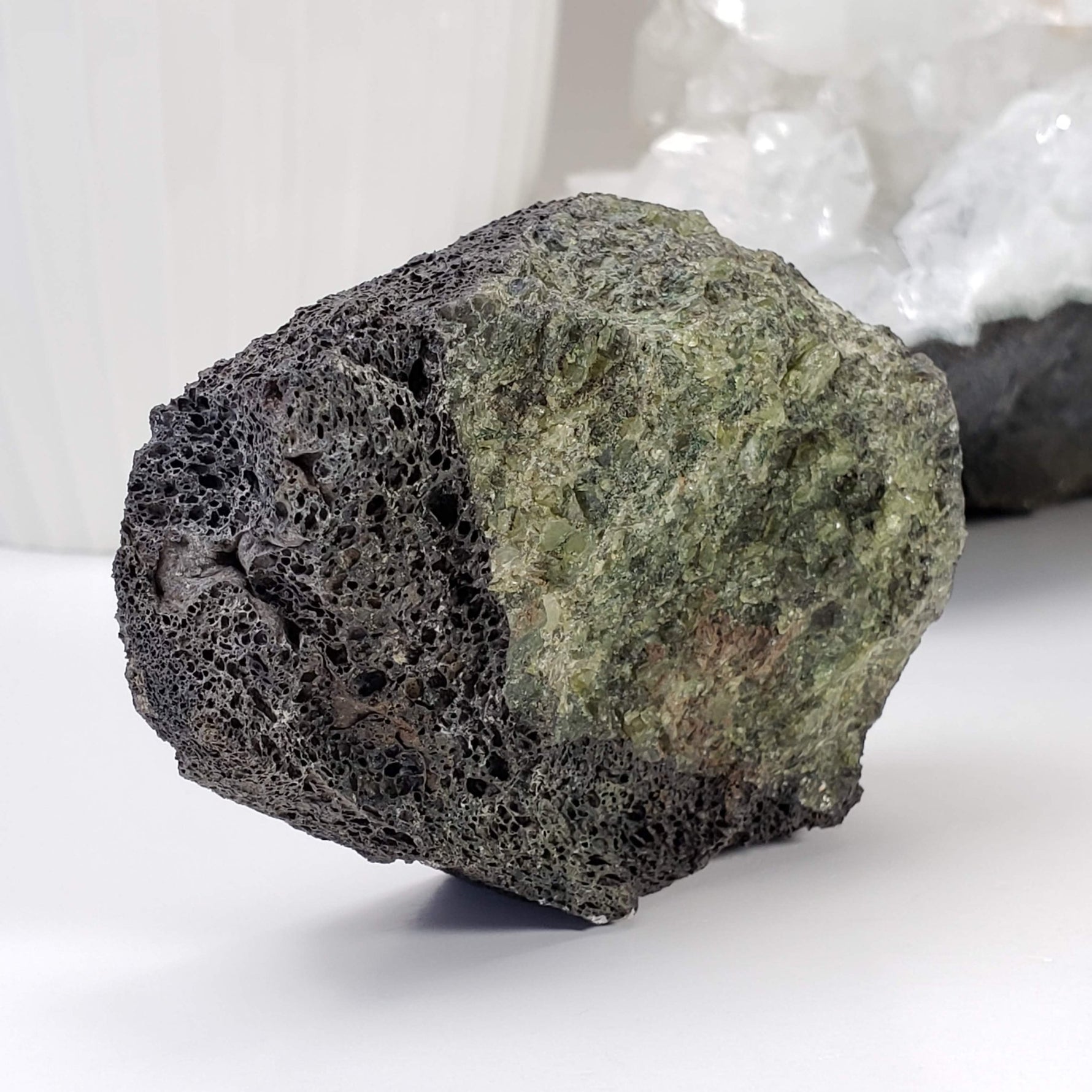  Olivine Volcanic Bomb Slice | Lava Coated Crystal | 222 gr | Mortlake, Victoria, Australia | SO24 3