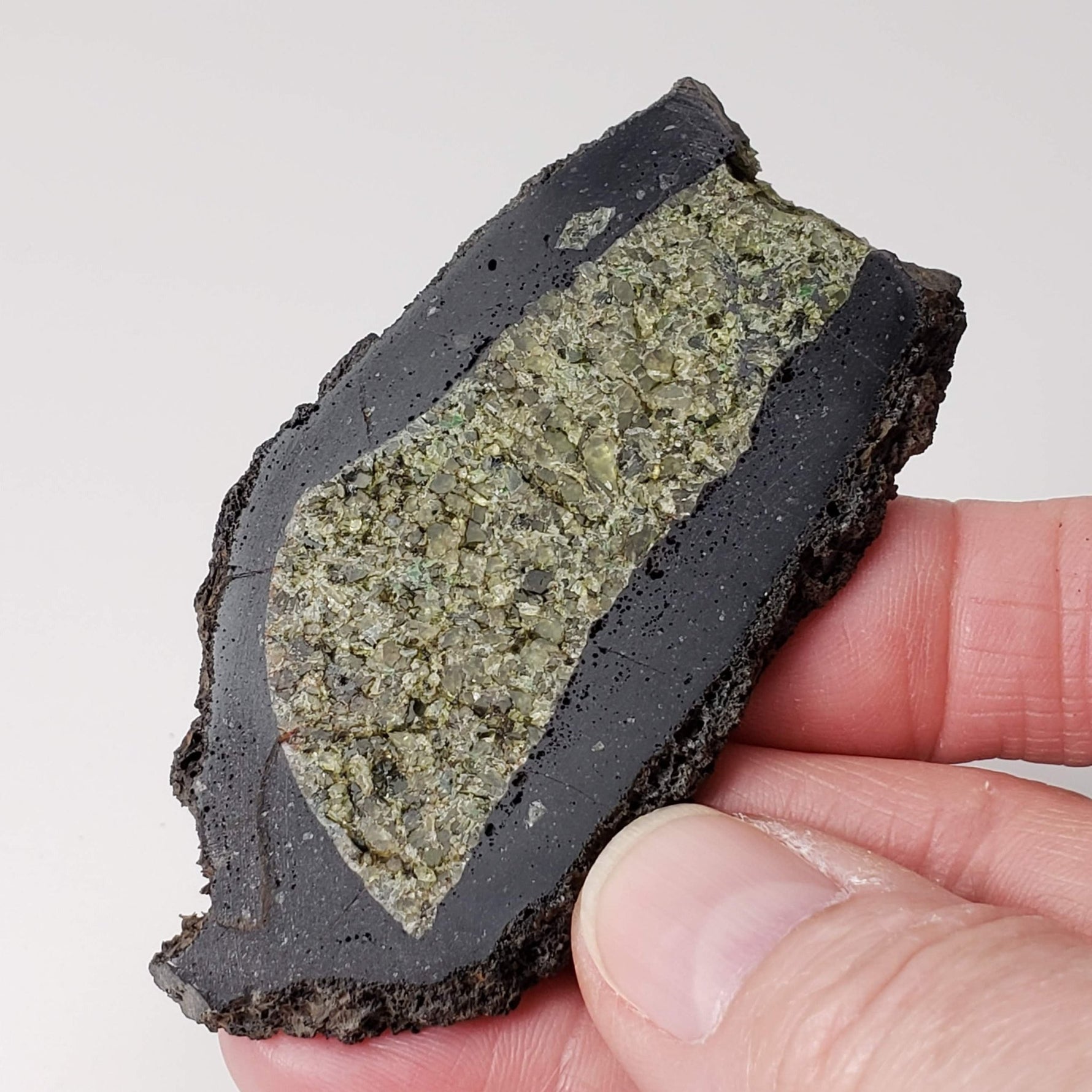  Olivine Volcanic Bomb Slice | Lava Coated Crystal | 44.4 gr, | Mortlake, Victoria, Australia | SO24 