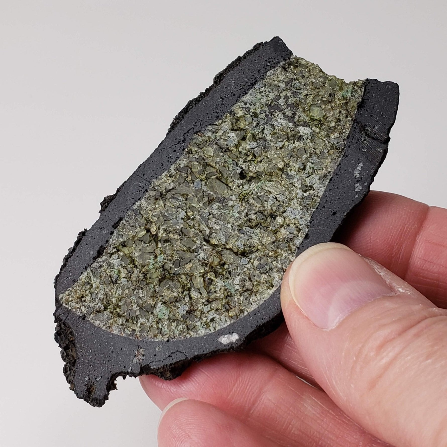  Olivine Volcanic Bomb Slice | Lava Coated Crystal | 44.4 gr, | Mortlake, Victoria, Australia | SO24 1