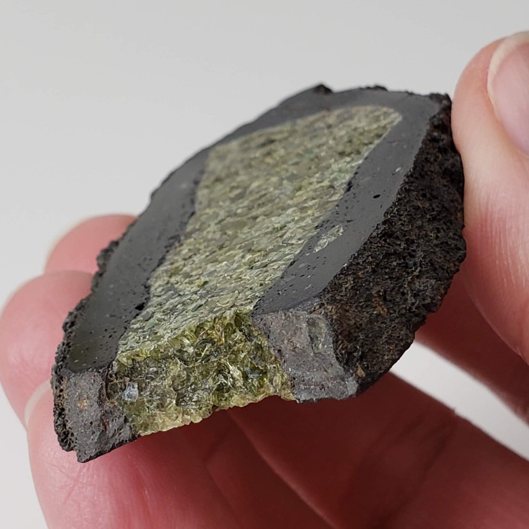  Olivine Volcanic Bomb Slice | Lava Coated Crystal | 44.4 gr, | Mortlake, Victoria, Australia | SO24 2