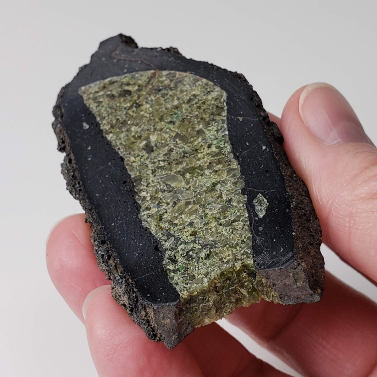  Olivine Volcanic Bomb Slice | Lava Coated Crystal | 44.4 gr, | Mortlake, Victoria, Australia | SO24 3