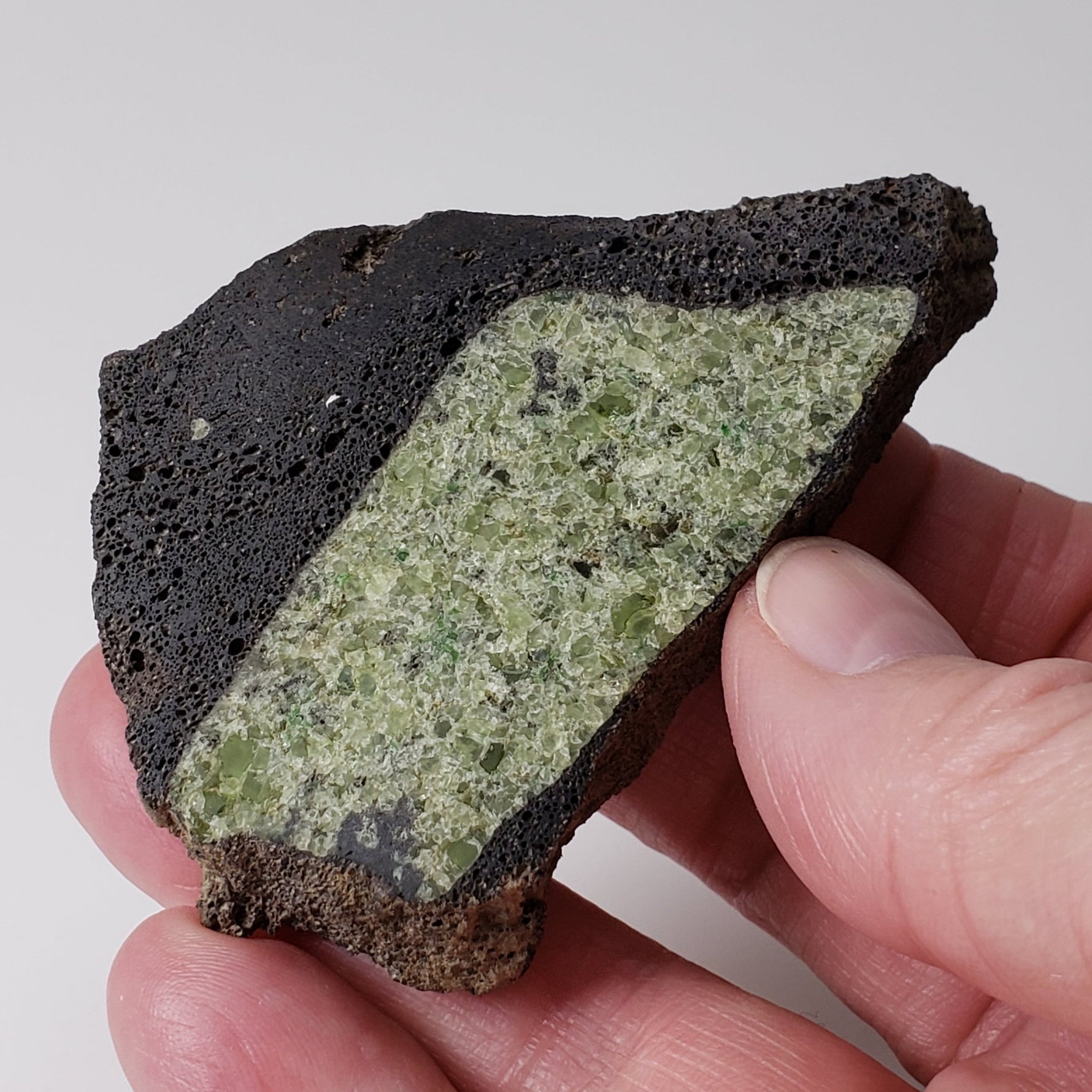  Olivine Volcanic Bomb Slice | Lava Rock Crystal | 71.2 gr, | Mt Shadwell Volcano, Australia | SO24 6