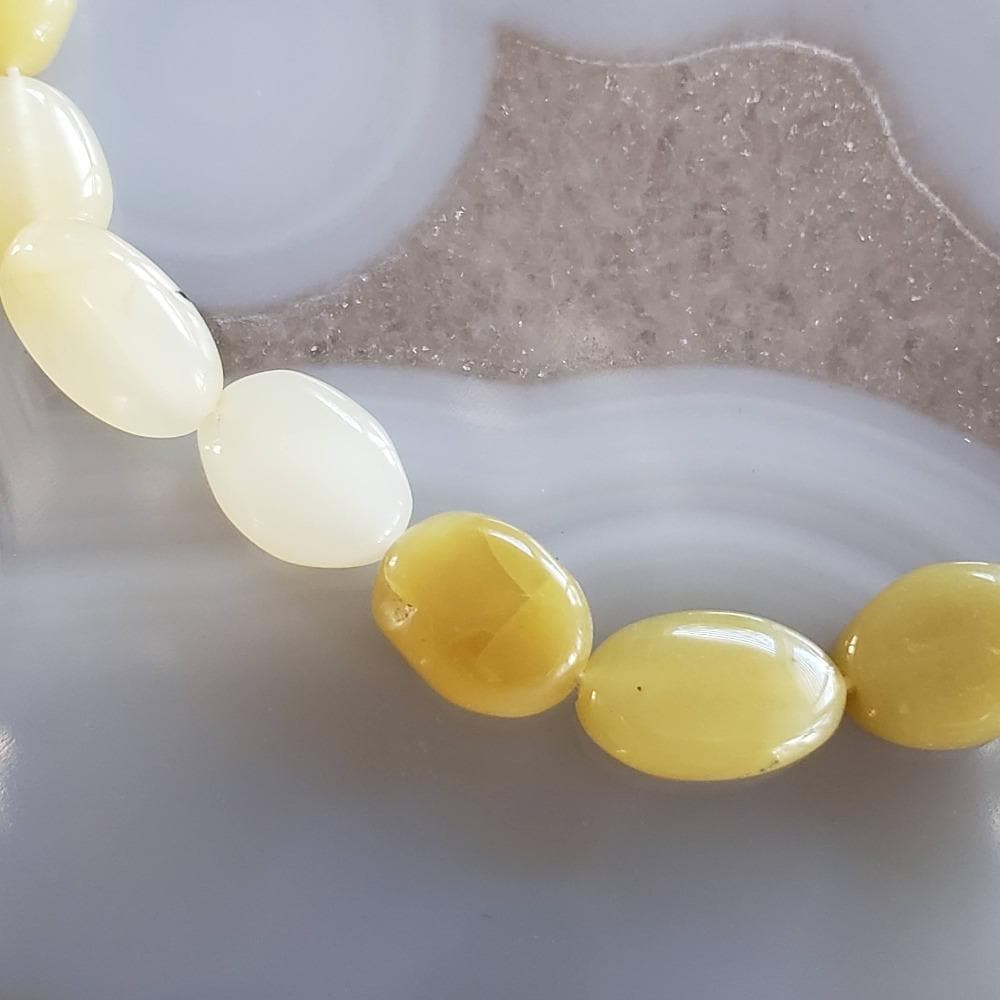  Opal Gemstone Beads | 38 cm, 15 inch Strand | Oval | Lemon Yellow 1