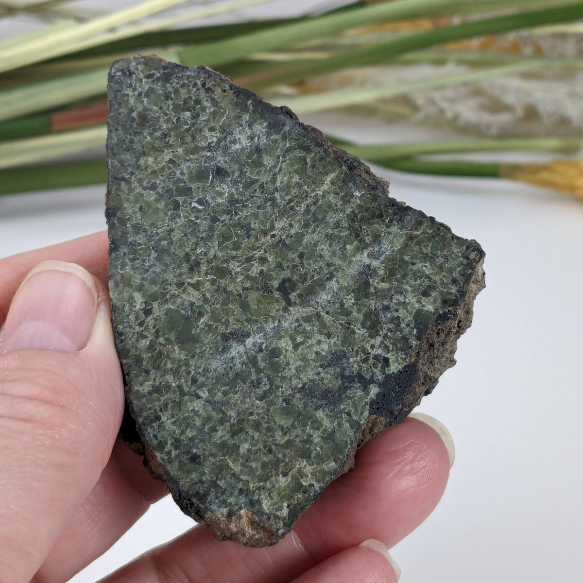 Olivine Volcanic Bomb Slice | Lava Coated Crystal | 85.6 gr, | Mortlake, Victoria, Australia
