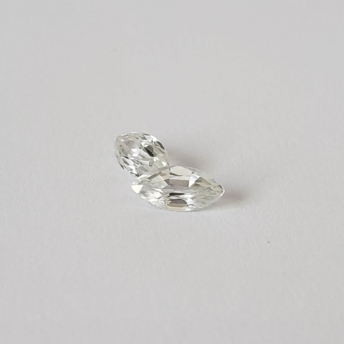 Pair of Zircon Gemstones | Marquise Cut | White | 7.5x3.6mm 1