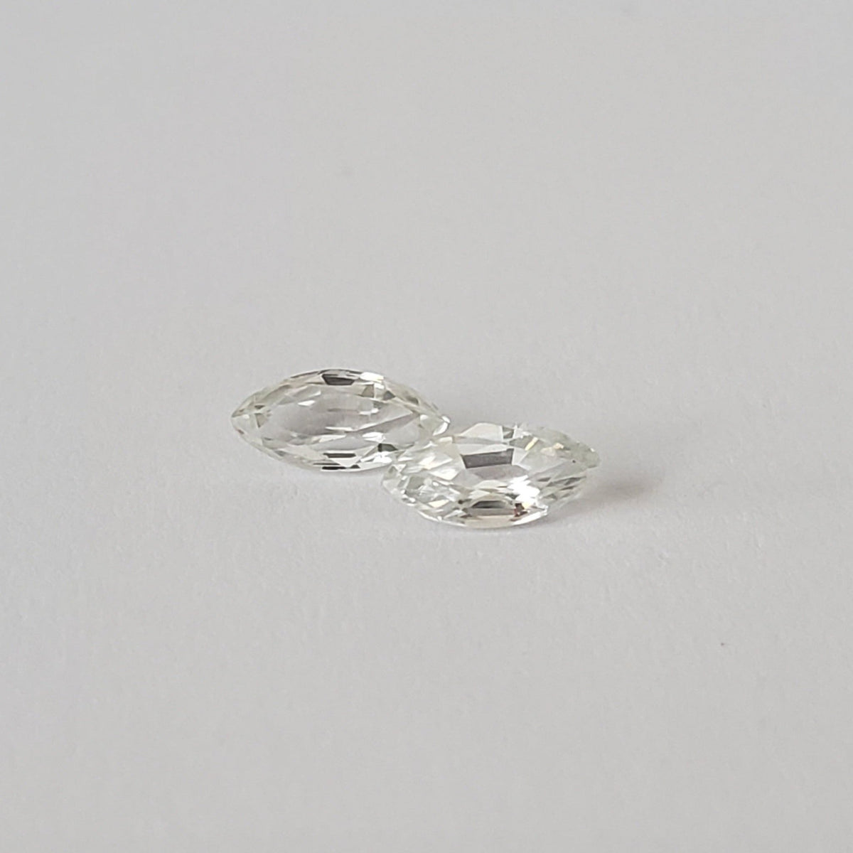  Pair of Zircon Gemstones | Marquise Cut | White | 7.5x3.6mm 2