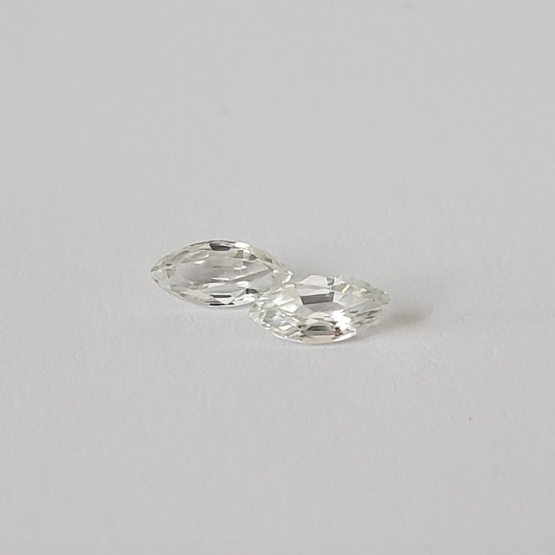  Pair of Zircon Gemstones | Marquise Cut | White | 7.5x3.6mm 2
