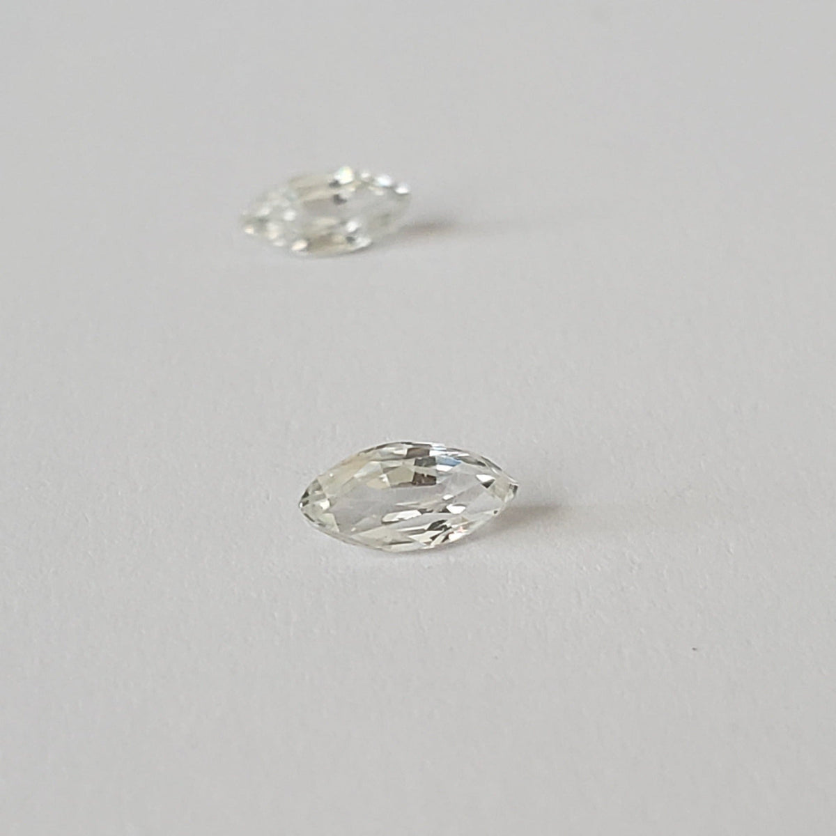  Pair of Zircon Gemstones | Marquise Cut | White | 7.5x3.6mm 4