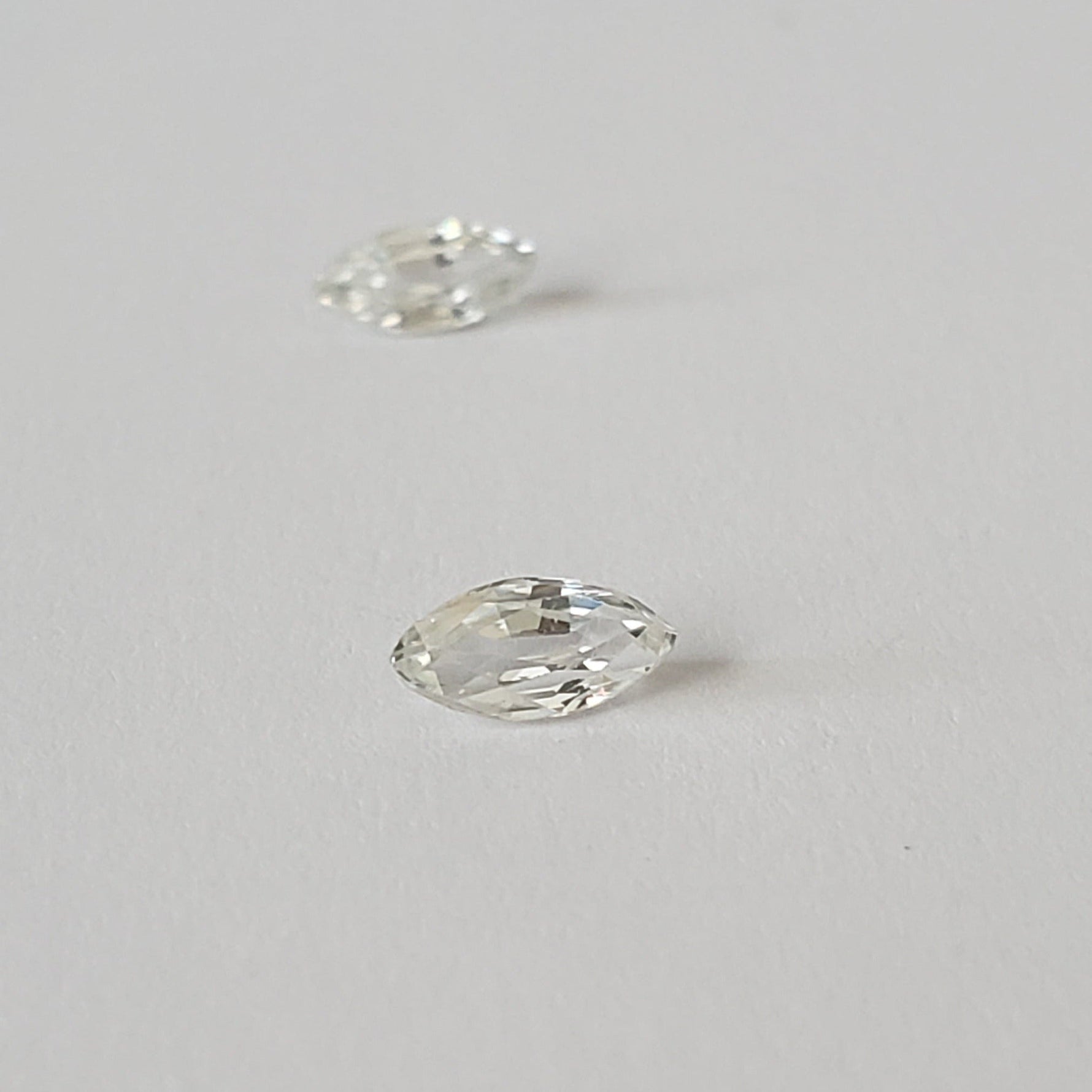  Pair of Zircon Gemstones | Marquise Cut | White | 7.5x3.6mm 4