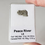  Peace River Meteorite | 0.52 Gr | Individual Fragment | L6 Chondrite | 1963 OBSERVED FALL | Canada | SO24 1